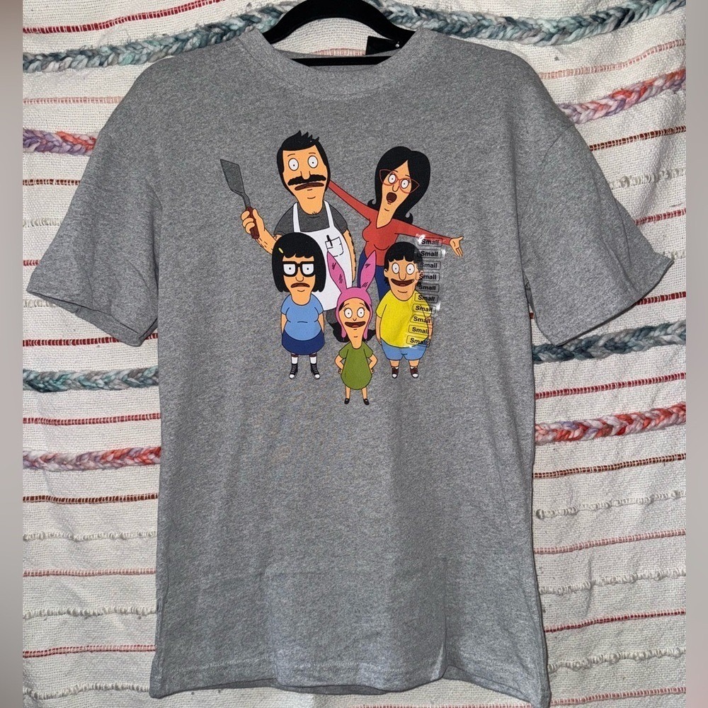 Bob's Burgers Grey Graphic Men's Short Sleeve Tee - Size Small